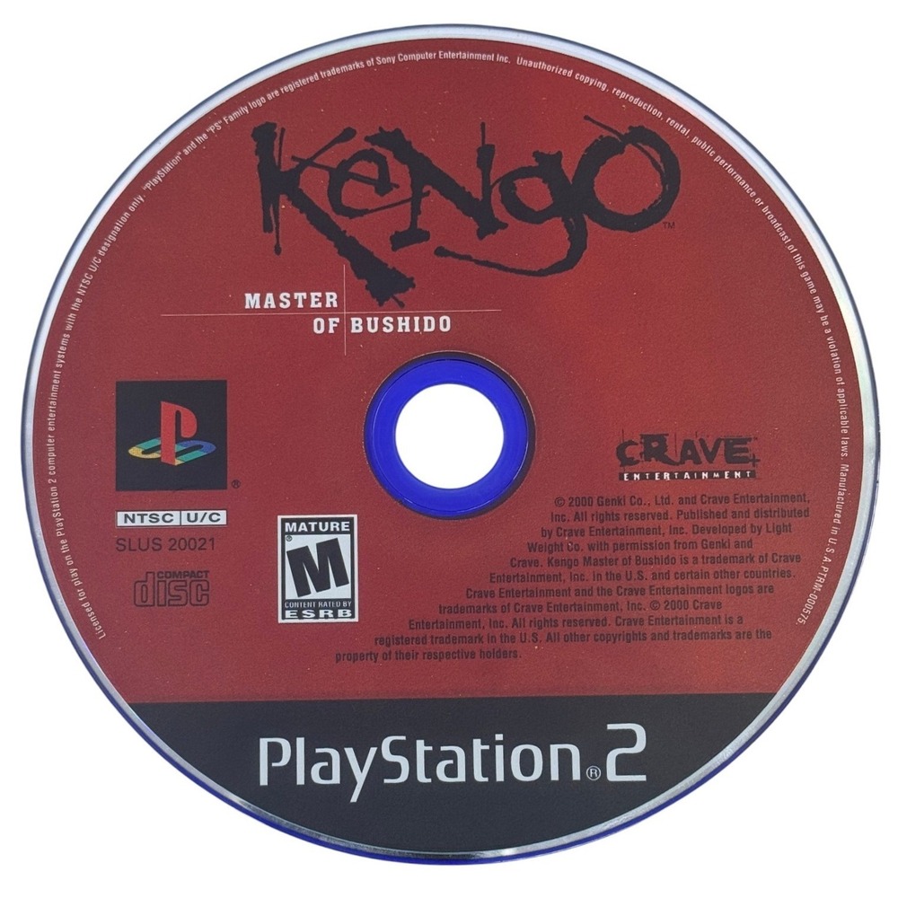 Kengo Master of Bushido Sony PlayStation 2 PS2 2000 SLUS 20021 Disc Only NTSC
